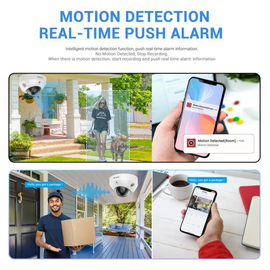 Hikvision DS-2CD2547G2-LS 4MP ColorVu AcuSense Mini Dome Camera in Mic PoE 2.8MM