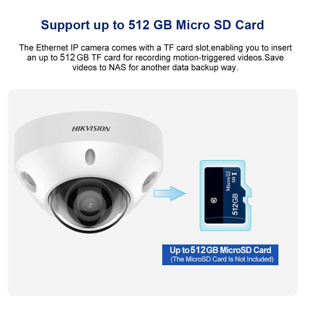 DS-2CD2543G2-IWS 4MP AcuSense Built-in Mic Fixed Mini Dome WIFI Network Camera