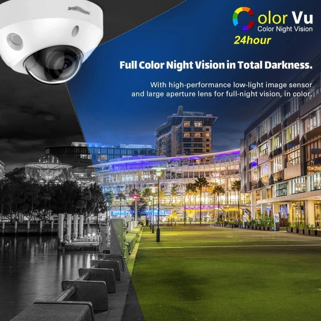 Hikvision DS-2CD2547G2-LS 4MP ColorVu AcuSense Mini Dome Camera in Mic PoE 2.8MM