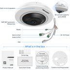 Hikvision 5MP Fisheye Security IP Camera 360° View Indoor DS-2CD2955G0-ISU MIC