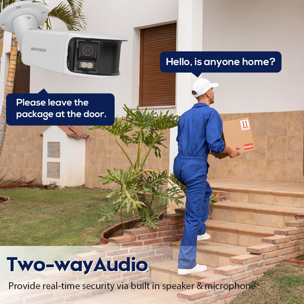 Hikvision 180° Panoramic 4K ColorVu Bullet Camera DS-2CD2T87G2P-LSU/SL 2Way Talk