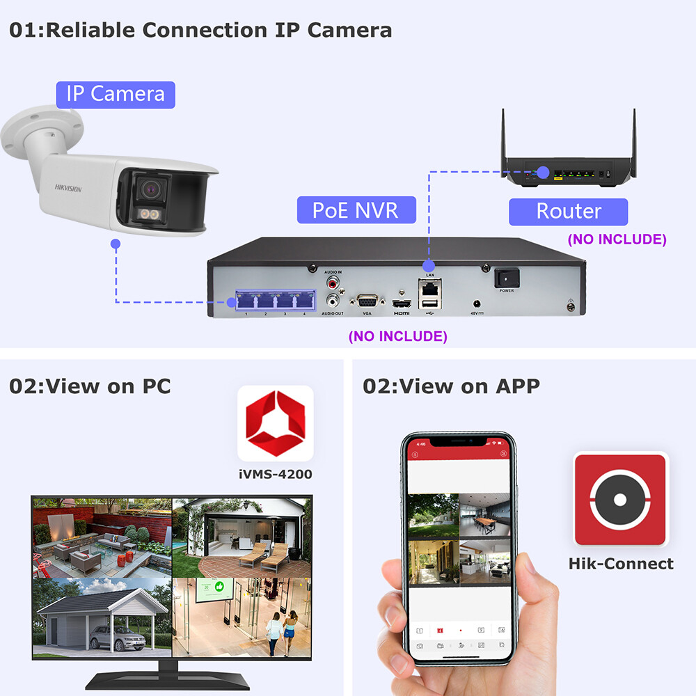 Hikvision 180° Panoramic 4K ColorVu Bullet Camera DS-2CD2T87G2P-LSU/SL 2Way Talk