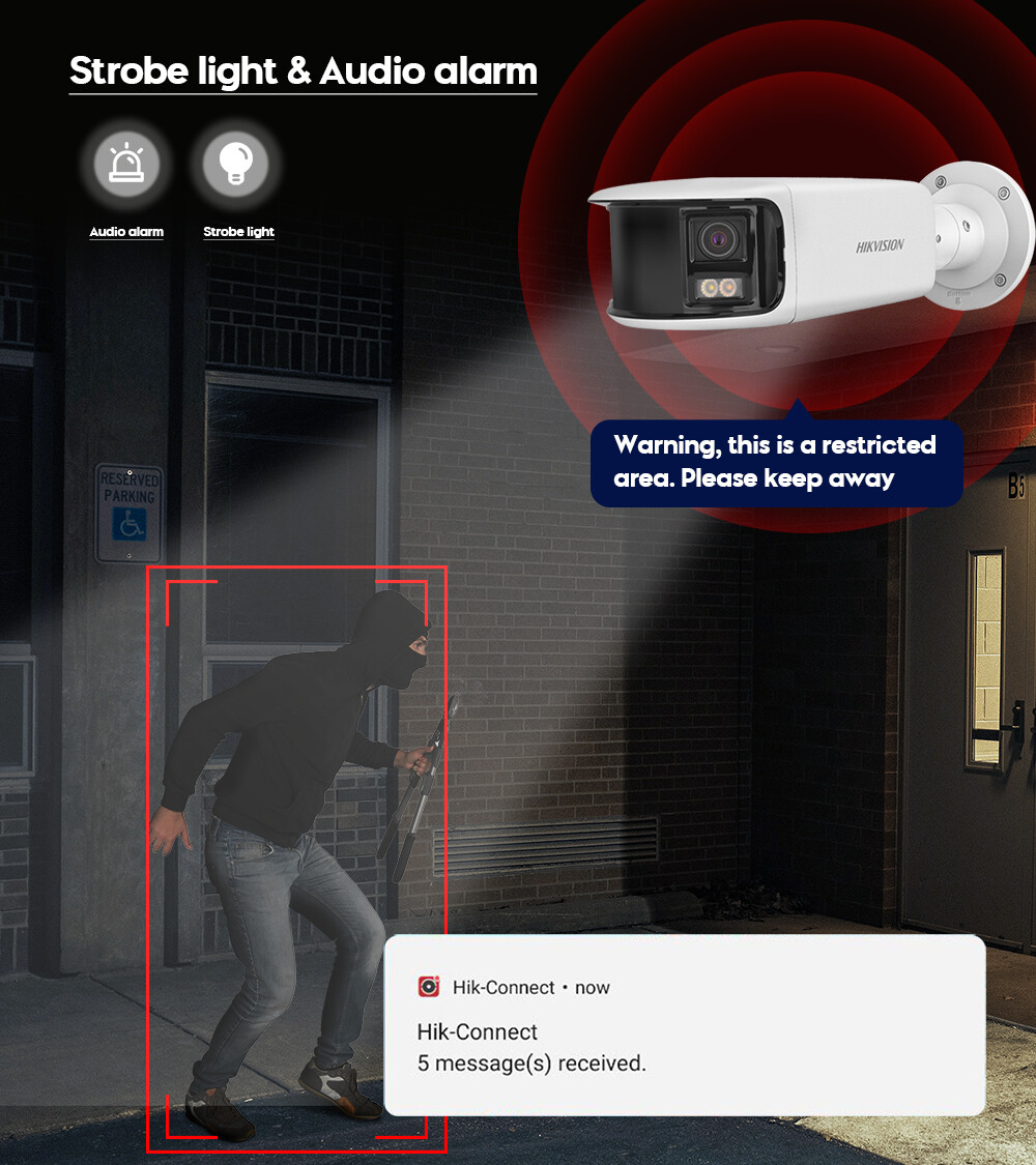 Hikvision 180° Panoramic 4K ColorVu Bullet Camera DS-2CD2T87G2P-LSU/SL 2Way Talk