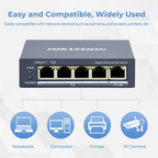 Hikvision original PoE Switch 4ch DS-3E0505P-E 4 Port Unmanaged Gigabit 10Gbps