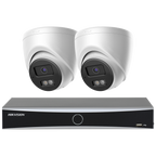 Hikvision 4ch 4POE Security Camera System 8 MP 4K Smart Hybrid Light Turret Network Camera 2.8MM Motion Detection Plug & Play