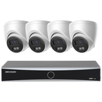 Hikvision 4ch 4POE Security Camera System 8 MP 4K Smart Hybrid Light Turret Network Camera 2.8MM Motion Detection Plug & Play