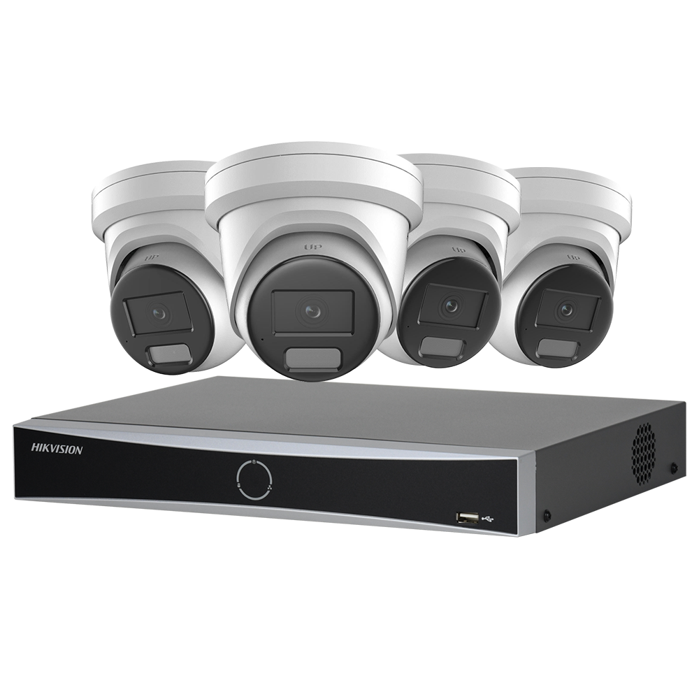 Hikvision 4CH 4MP IP CCTV Camera System PoE AcuSense 4Channels 4PoE NVR 4MP ColorVu Built in MIC Smart Hybrid Light Lot