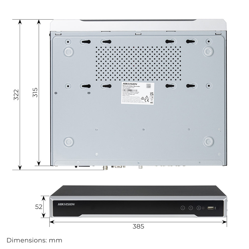 DS-7608NI-M2/8P Hikvision 32MP 8K 8CH 8POE 2-SATAs interfaces 1U NVR Network Video Recorder