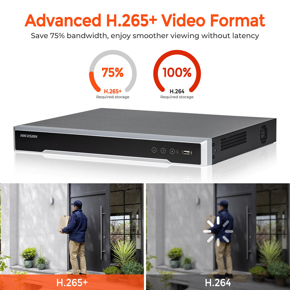 DS-7608NI-M2/8P Hikvision 32MP 8K 8CH 8POE 2-SATAs interfaces 1U NVR Network Video Recorder