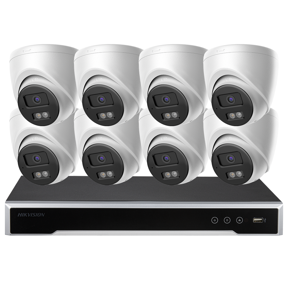 Hikvision 8ch 8poe 4K security camera system smart Hybrid Light H.265+Built-in microphone In/Outdoor P2P