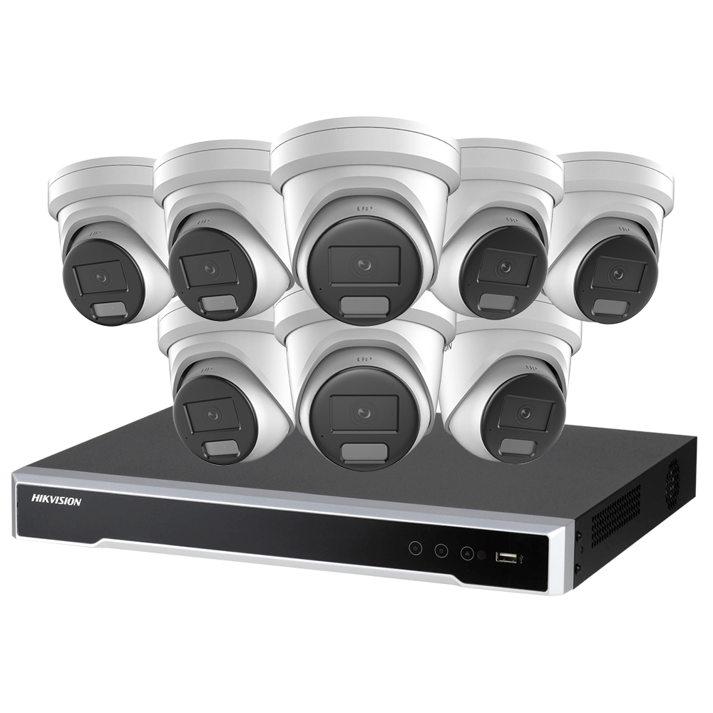 Hikvision 8CH 8MP IP CCTV Camera System PoE 8Channels 8PoE 8K NVR 8MP ColorVu Built in MIC Smart Hybrid Light 4K IP Cameraa Lot