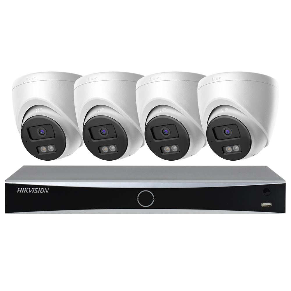 Hikvision 8ch Security Camera Kits AcuSense 4K NVR 8 MP Smart Hybrid Light Turret IP Cam