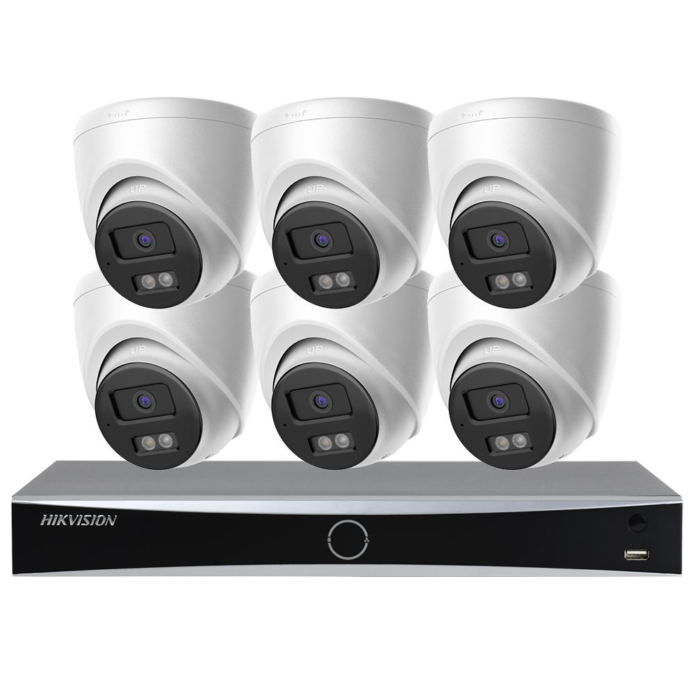 Hikvision 8ch Security Camera Kits AcuSense 4K NVR 8 MP Smart Hybrid Light Turret IP Cam