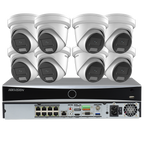Hikvision DS-7608NXI-I2/8P/S 4K AcuSense NVR+DS-2CD2347G2H-LIU 4MP ColorVu Built in MIC Smart Hybrid Light IP Camera Lot
