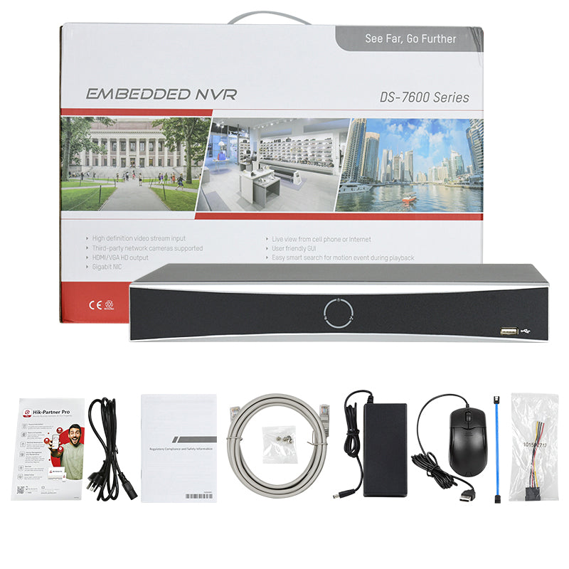 Hikvision DS-7608NXI-K1 8-ch 1U K Series AcuSense 4K NVR None POE 80 Mbps 1 SATA Up to 10 TB