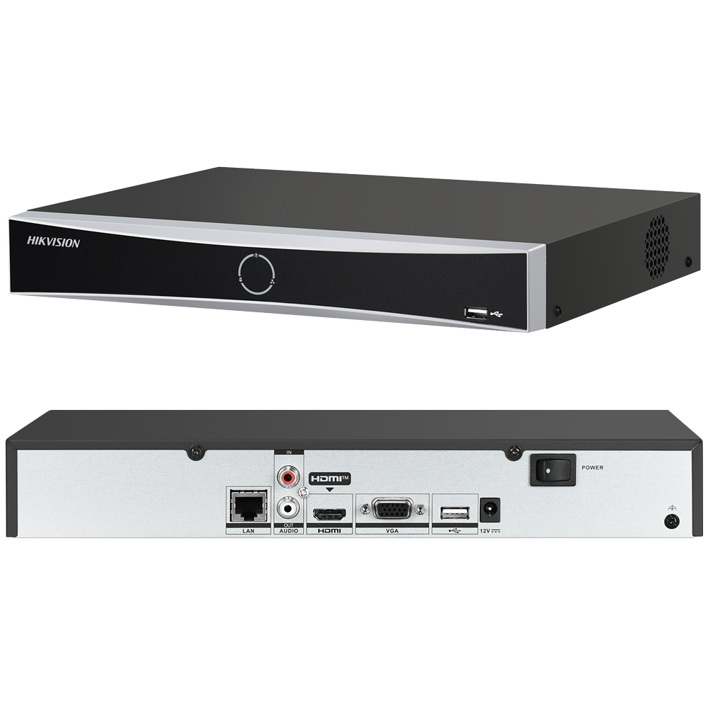 Hikvision DS-7608NXI-K1 8-ch 1U K Series AcuSense 4K NVR None POE 80 Mbps 1 SATA Up to 10 TB