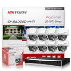 Hikvision DS-2CD2183G2-LIS2U 8MP AI PoE Dome Camera + DS-7608NXI-K2/8P 8CH PoE NVR Kit, AcuSense Human & Vehicle Detection, Smart Hybrid Light Color Night Vision, Built-in Mic, 4K Security System