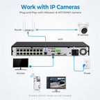 Hikvision DS-7616NXI-K2/16P 16CH PoE AcuSense 4K NVR Network Video Recorder (No Hard Drive), Human/Vehicle Detection, 160Mbps Bandwidth, 12MP Decoding, H.265+, Plug & Play