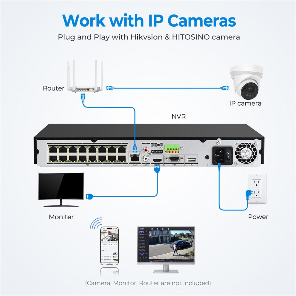 Hikvision DS-7616NXI-K2/16P 16CH PoE AcuSense 4K NVR Network Video Recorder (No Hard Drive), Human/Vehicle Detection, 160Mbps Bandwidth, 12MP Decoding, H.265+, Plug & Play