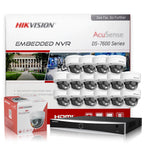 Hikvision 8MP 4K 16ch PoE Vandal-Proof Dome Security Camera System Smart Hybrid Light AI Human & Vehicle Detection IP67 IK10 Outdoor Surveillance Kit DS-2CD2183G2-LIS2U DS-7616NXI-K2/16P