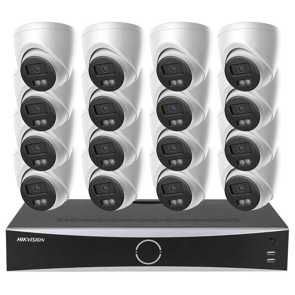 Hikvision 32CH 16POE 4K Security Camera System 8MP Smart Hybrid Night Ai indoor Outdoor Waterproof IP Camera P2P Audio Record Set