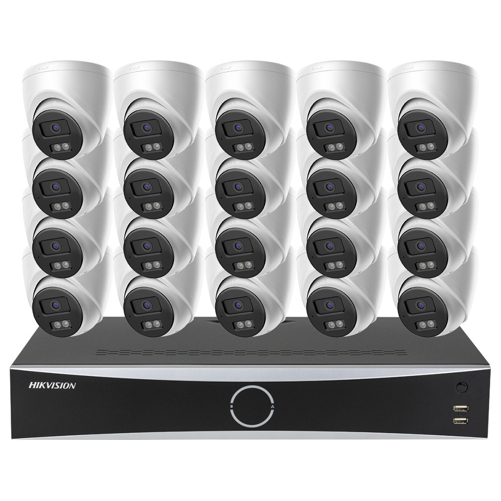 Hikvision 32 Channel 4K Non-PoE Port Security Camera System 8MP Outdoor Indoor Turret Dome 24/7 Surveillance 4SATA