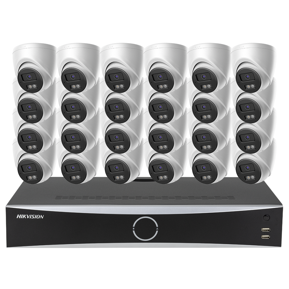 Hikvision 32 Channel 4K Non-PoE Port Security Camera System 8MP Outdoor Indoor Turret Dome 24/7 Surveillance 4SATA