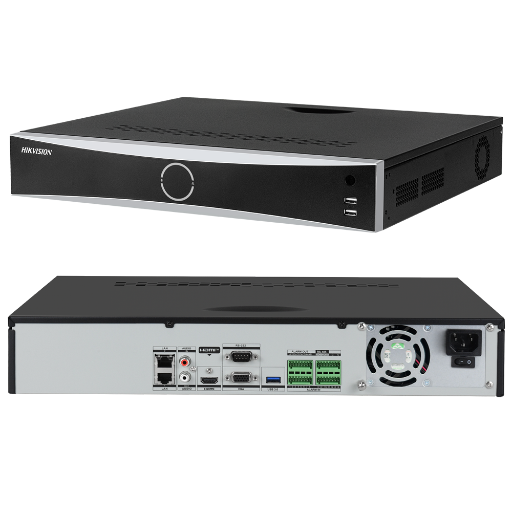 Hikvision 32CH 4K Security Camera System for Commercial Non POE Ports NVR Human Vehicle Detection, Smart Color Night Vision,Built-in mic