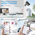 Hikvision 32 Channel 4K Non-PoE Port Security Camera System 8MP Outdoor Indoor Turret Dome 24/7 Surveillance 4SATA