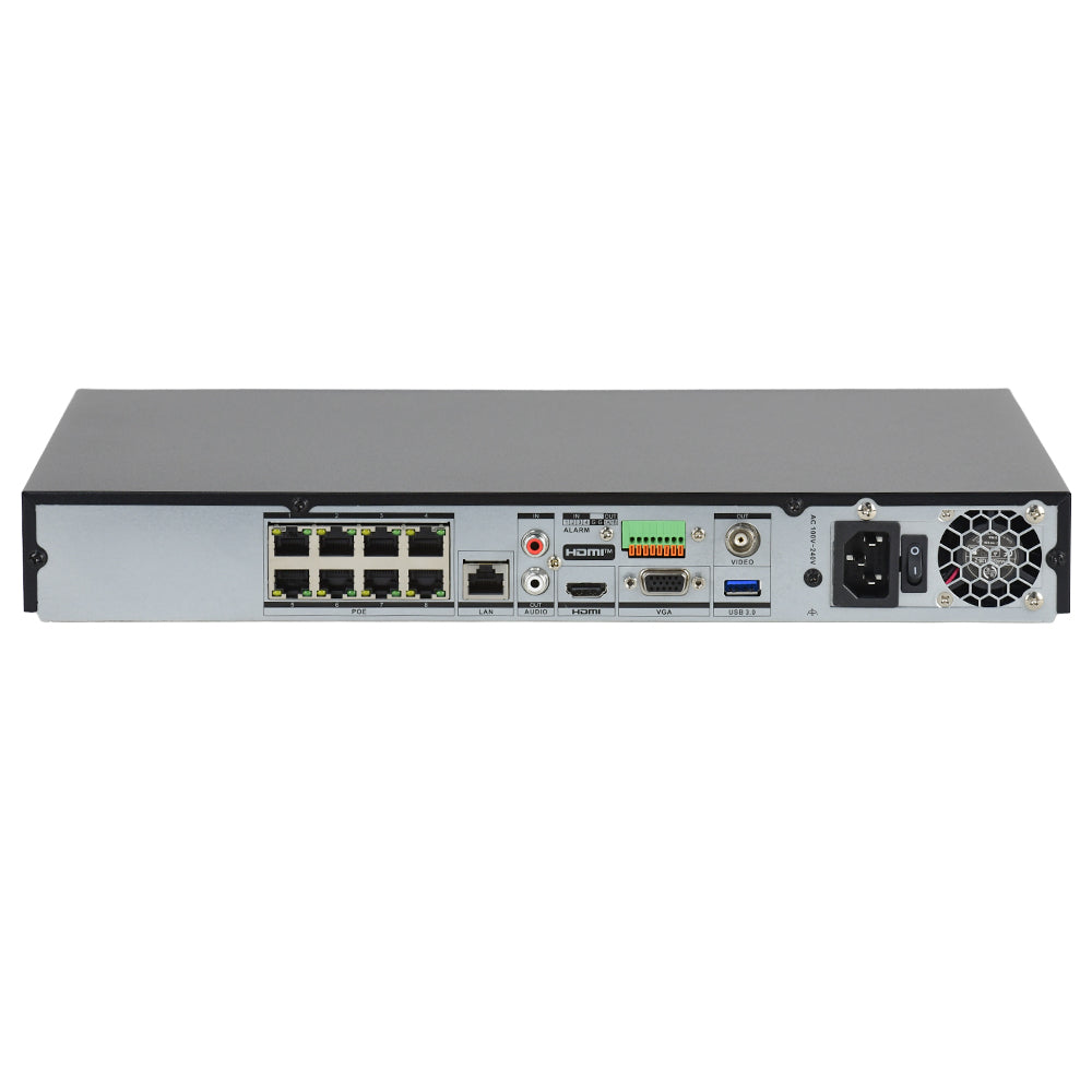Hikvision DS-7608NXI-I2/8P/S 4K AcuSense NVR+DS-2CD2347G2H-LIU 4MP ColorVu Built in MIC Smart Hybrid Light IP Camera Lot