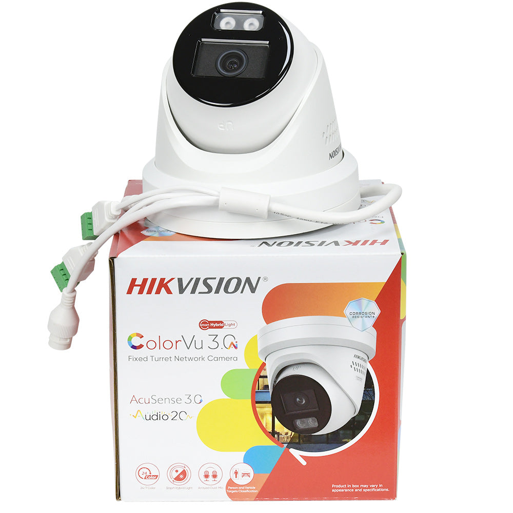 Hikvision 8MP DS-2CD2387G3-LIS2UY/SL ColorVu 3.0 AcuSense 3.0 HikAI-ISP 4K IP Camera 2way audio Active Alarm Anti-corrosion PoE Turret