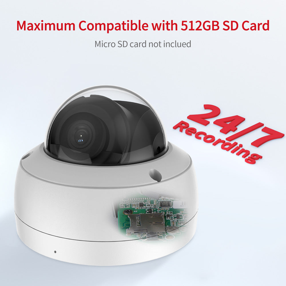 Hikvision Compatible 8MP 4K Built-in 2-way Mic Acusense Smart Hybrid Light POE IP Camera with Motion Detection