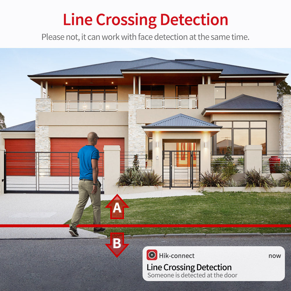 Hikvision Compatible 8MP 4K Built-in 2-way Mic Acusense Smart Hybrid Light POE IP Camera with Motion Detection