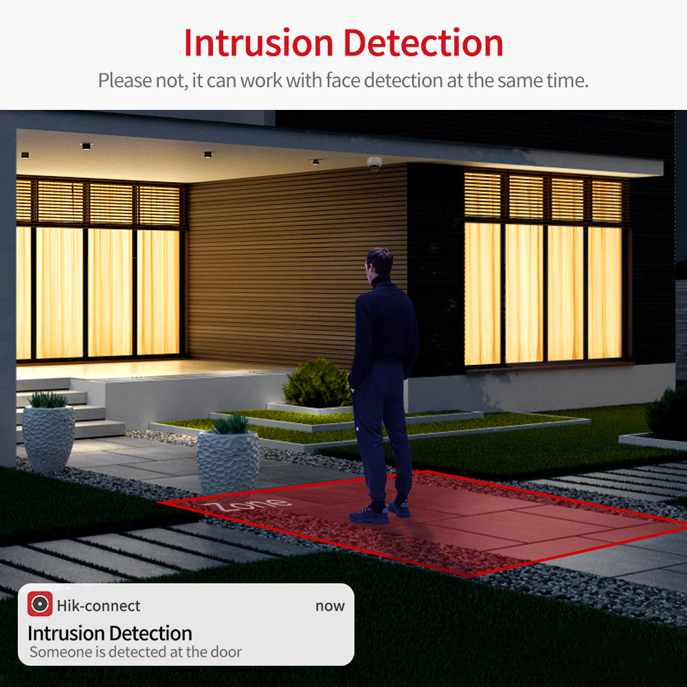 Hikvision Compatible 8MP 4K Built-in 2-way Mic Acusense Smart Hybrid Light POE IP Camera with Motion Detection