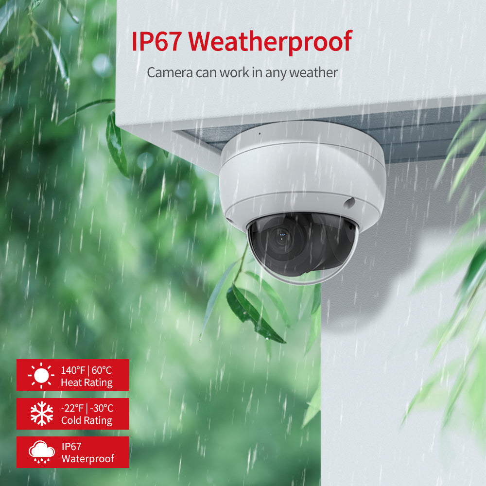 Hikvision Compatible 8MP 4K Built-in 2-way Mic Acusense Smart Hybrid Light POE IP Camera with Motion Detection