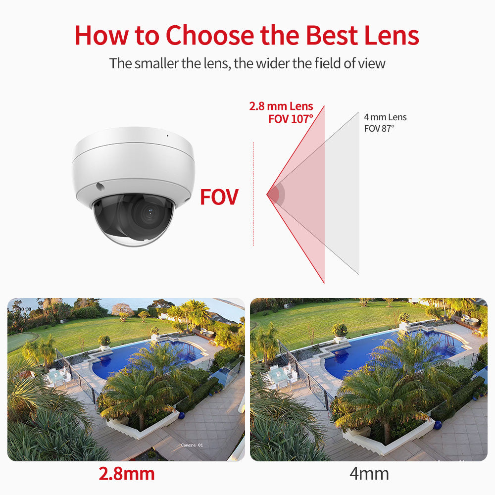 Hikvision Compatible 8MP 4K Built-in 2-way Mic Acusense Smart Hybrid Light POE IP Camera with Motion Detection