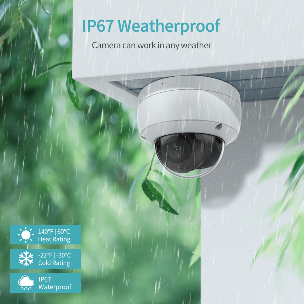 Hikvision Compatible 8MP Acusense Smart Hybrid Light Fixed Dome POE IP Camera with Motion Detection