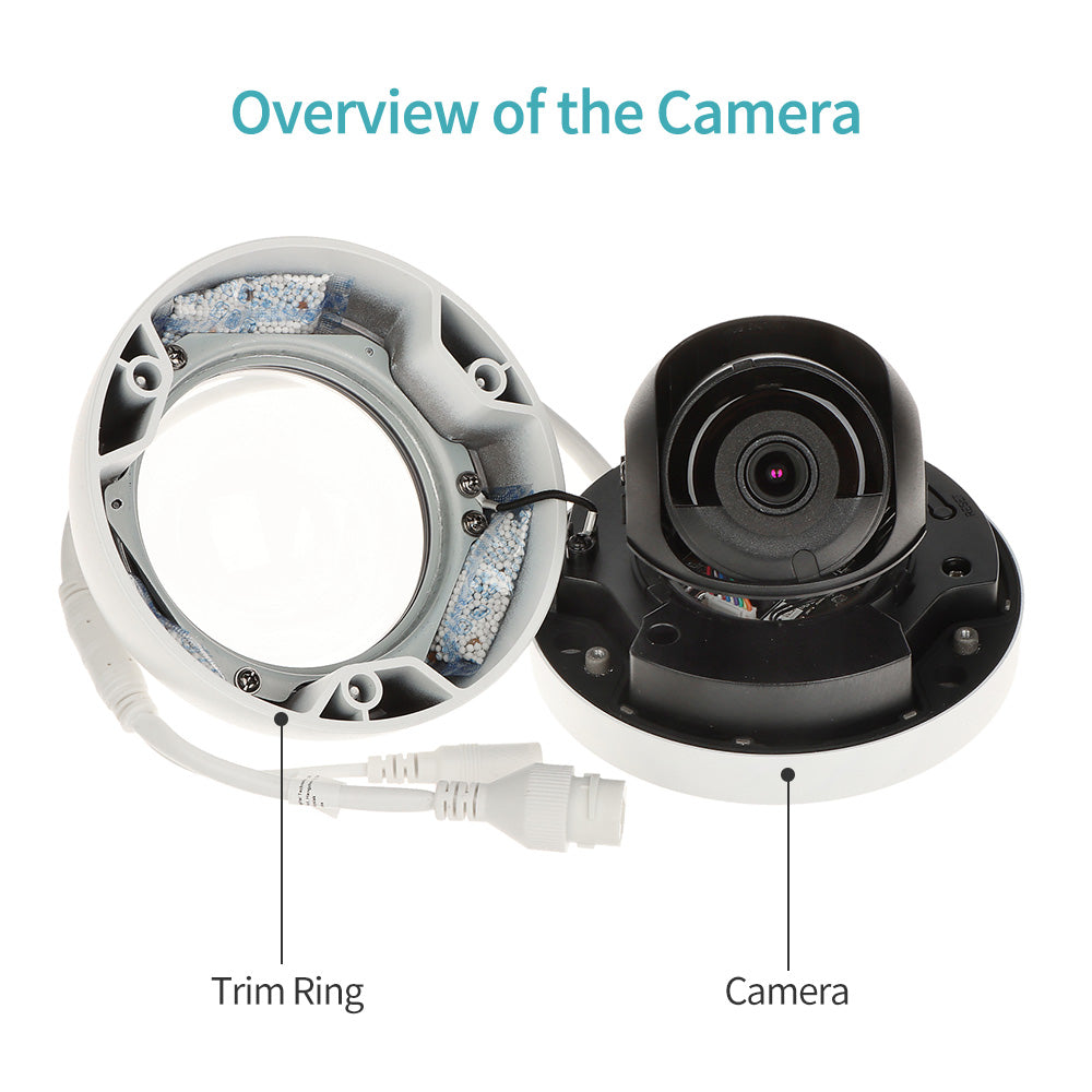 Hikvision Compatible 8MP Acusense Smart Hybrid Light Fixed Dome POE IP Camera with Motion Detection