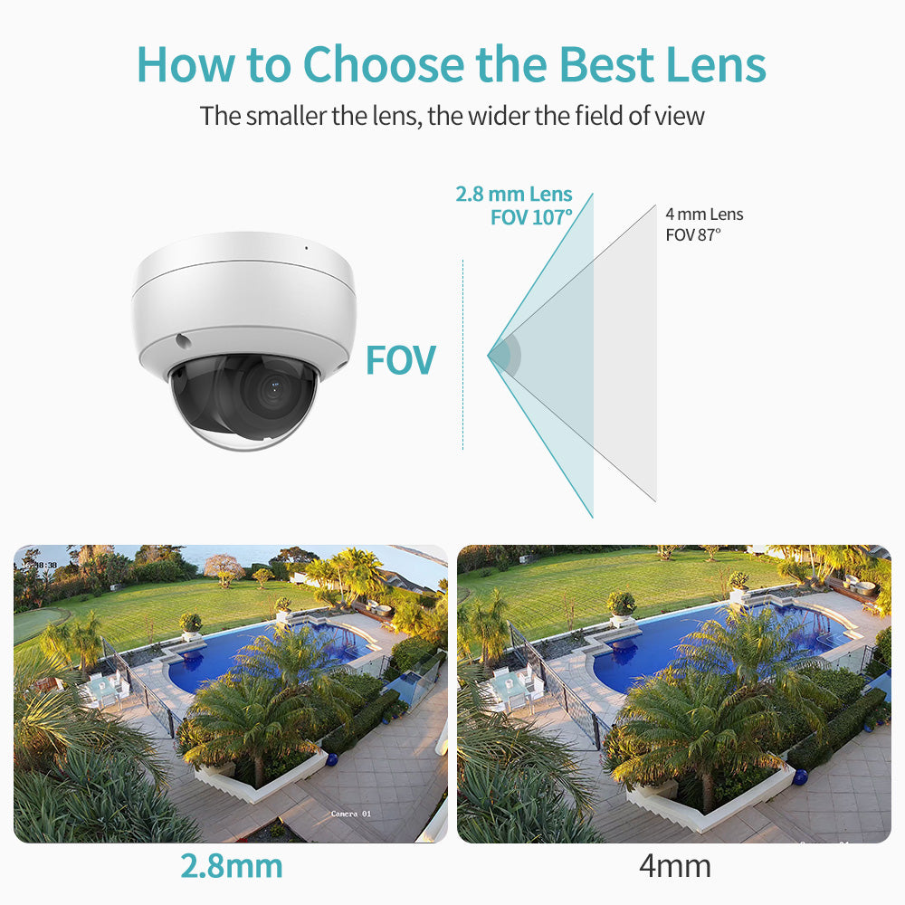 Hikvision Compatible 8MP Acusense Smart Hybrid Light Fixed Dome POE IP Camera with Motion Detection