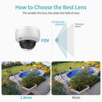 Hikvision Compatible 8MP Acusense Smart Hybrid Light Fixed Dome POE IP Camera with Motion Detection