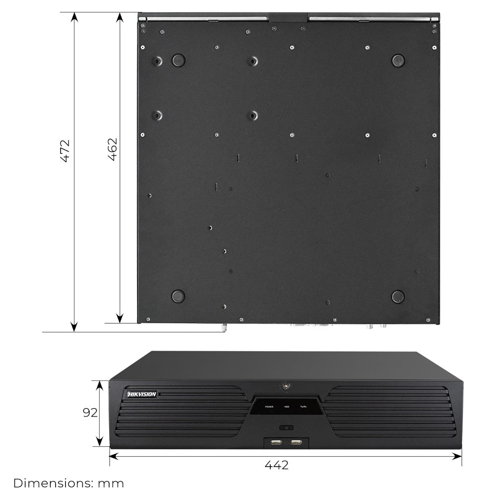 Hikvision 64CH 8K NVR DS-9664NI-M8 2HDMI 2VGA 32MP 8 SATA hot spare Max 400 Mbps