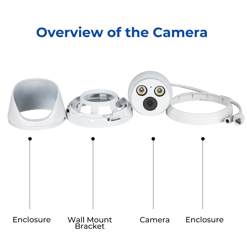 Hikvision Compatible 4MP Turret Bulit-in Mic POE IP Camera with Human and Vehicle Detection H.265+ WDR