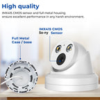 Hikvision Compatible 4MP Turret Bulit-in Mic POE IP Camera with Human and Vehicle Detection H.265+ WDR