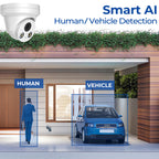 Hikvision Compatible 4MP Turret Bulit-in Mic POE IP Camera with Human and Vehicle Detection H.265+ WDR