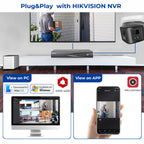 HIKVISION Compatible 2-Lens Panoramic 4MP IP Camera IR Color Night 2way audio Active Alert