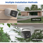 HIKVISION Compatible 2-Lens Panoramic 4MP IP Camera IR Color Night 2way audio Active Alert