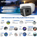 HIKVISION Compatible 2-Lens Panoramic 4MP IP Camera IR Color Night 2way audio Active Alert