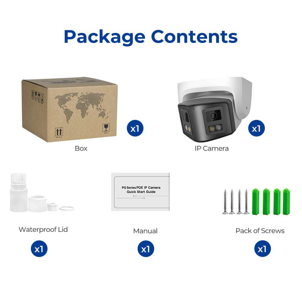 HIKVISION Compatible 2-Lens Panoramic 4MP IP Camera IR Color Night 2way audio Active Alert