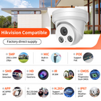 Hikvision Compatible 5MP Full-Color Built-in Mic Fixed Turret POE IP Camera 2.8mm with Motion Detection