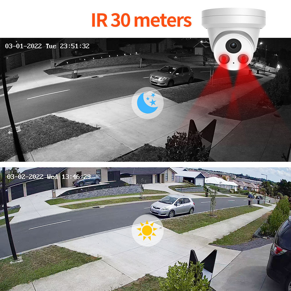 Hikvision Compatible 5MP Full-Color Built-in Mic Fixed Turret POE IP Camera 2.8mm with Motion Detection